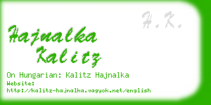 hajnalka kalitz business card